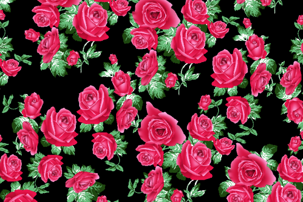 植物玫瑰花拼接矢量图服装纺织面料水印数码印花金昌花型素材