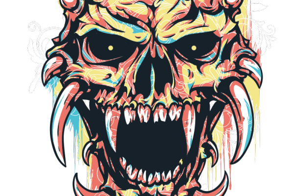 几何多彩花纹骷髅图案服装裁片T恤烫图印花花型素材