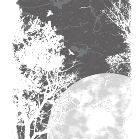 几何植物飞鸟月亮图案服装裁片T恤烫图印花花型素材