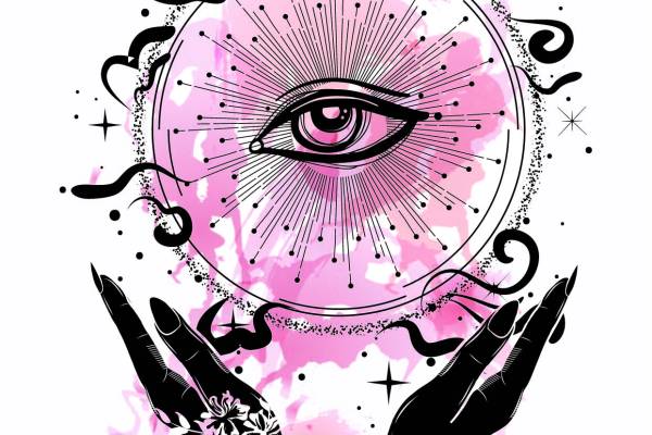 几何线条图案眼睛手掌矢量图服装裁片T恤烫图印花花型素材