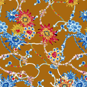 几何链条宝石拼接矢量图服装纺织面料水印数码印花金昌花型素材