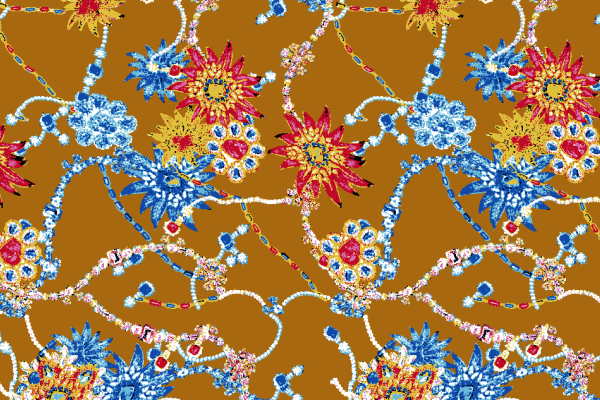 几何链条宝石拼接矢量图服装纺织面料水印数码印花金昌花型素材