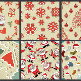 圣诞风几何图案服装纺织面料数码印花花型素材回位花型