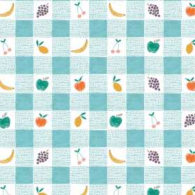 儿童卡通格子水果矢量图服装纺织面料数码印花花型素材
