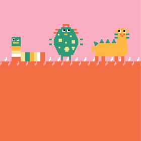 儿童卡通几何怪兽矢量图服装裁片T恤烫图印花花型素材