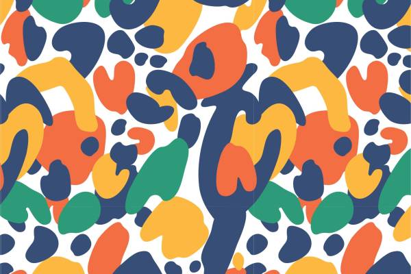 多彩几何涂鸦拼接矢量图服装纺织面料数码印花花型素材