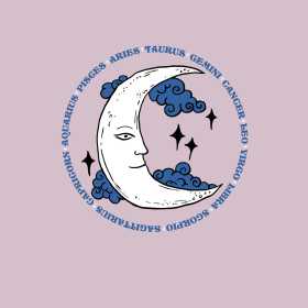 月亮星星几何字母矢量图服装裁片T恤烫图印花花型素材