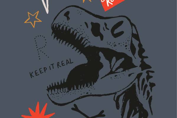 儿童几何印花恐龙字母星星矢量图服装裁片T恤烫图印花花型素材