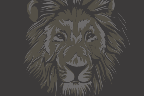 动物狮子图案服装裁片T恤烫图印花花型素材