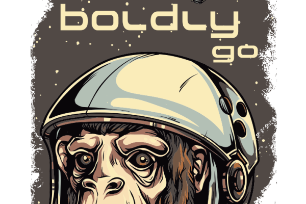 太空卫星动物猩猩图案服装裁片T恤烫图印花花型素材