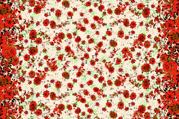 植物牡丹花豹纹拼接矢量图服装纺织面料水印数码印花金昌花型素材