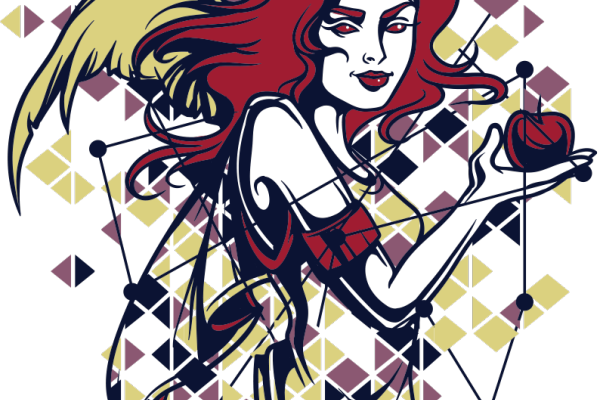 几何女士人物图案服装T恤烫图印花花型素材