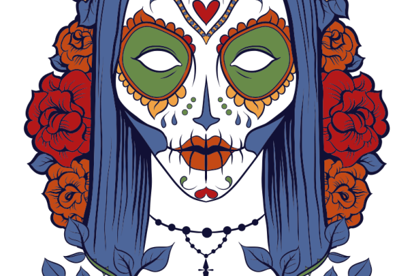 人物牡丹花朵字母图案服装T恤烫图印花花型素材