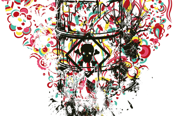 多彩花纹拼接心形图案服装T恤烫图印花花型素材