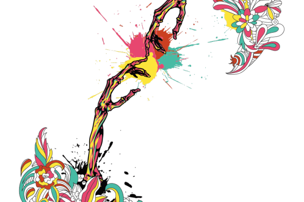 多彩花纹涂鸦图案服装T恤裁片T恤烫图印花花型素材