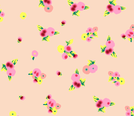 果实樱桃小花朵矢量图服装纺织面料水印数码印花金昌花型素材