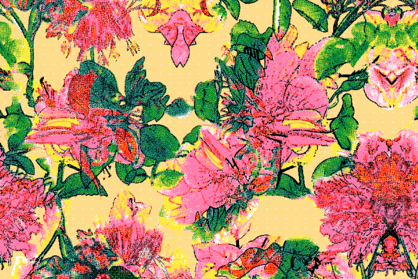 多彩植物花卉牡丹花矢量图服装纺织面料水印数码印花金昌花型素材