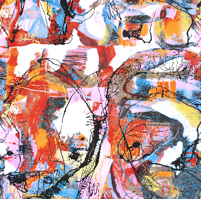 多彩涂鸦几何矢量图服装纺织面料水印数码印花金昌花型素材