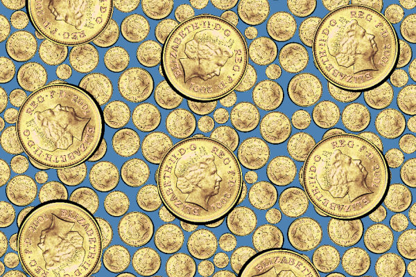 硬币英国女王图案矢量图服装纺织面料水印数码印花金昌花型素材