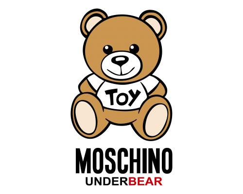 儿童玩具莫斯奇诺棕熊字母TOY图案服装T恤裁片烫图印花花型素材