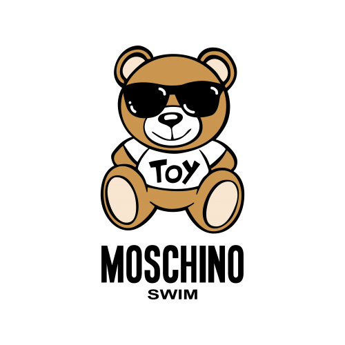 儿童玩具莫斯奇诺棕熊字母TOY图案服装T恤裁片烫图印花花型素材