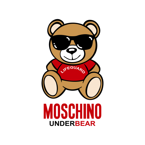 儿童玩具莫斯奇诺棕熊字母TOY图案服装T恤裁片烫图印花花型素材