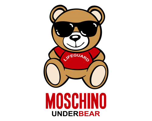 儿童玩具莫斯奇诺棕熊字母TOY图案服装T恤裁片烫图印花花型素材