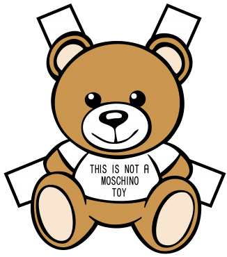 儿童玩具莫斯奇诺棕熊字母图案服装T恤裁片烫图印花花型素材