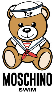 儿童玩具莫斯奇诺棕熊字母图案服装T恤裁片烫图印花花型素材