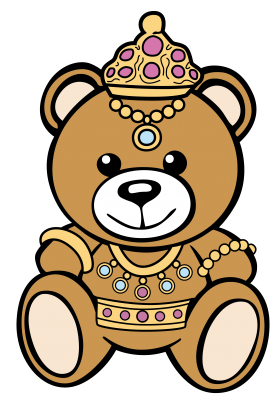 儿童玩具莫斯奇诺棕熊字母图案服装T恤裁片烫图印花花型素材