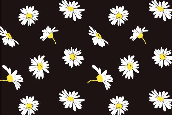 植物菊花花朵拼接矢量图服装纺织面料水印数码印花花型素材