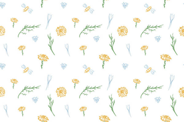 植物花朵菊花圆点矢量图服装纺织面料水印数码印花花型素材