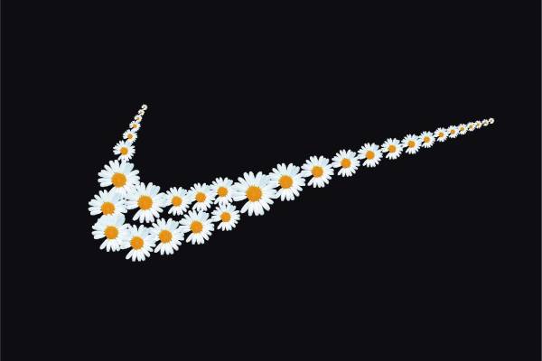 植物菊花花朵拼接NIKE耐克矢量图服装T恤裁片烫图印花花型素材