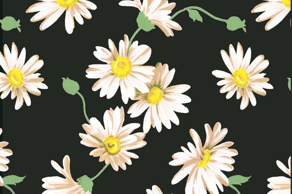 植物菊花拼接矢量图服装纺织面料数码印花花型素材