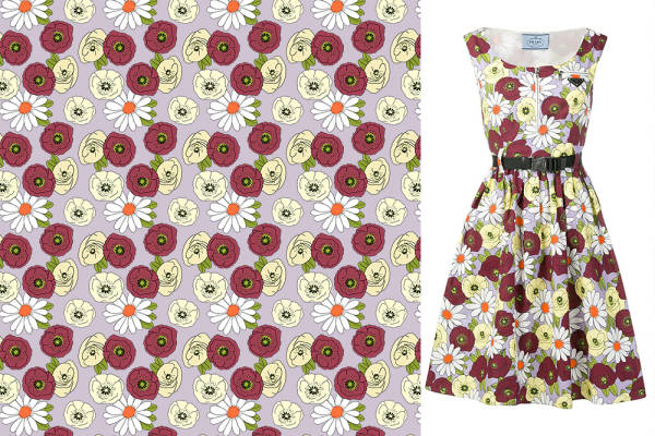 植物小花朵菊花拼接矢量图服装纺织面料数码印花花型素材