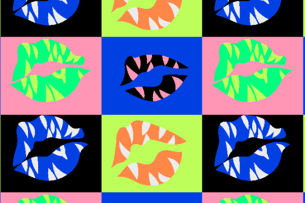 几何格子方块唇印拼接矢量图服装纺织面料水印数码印花金昌花型印花素材