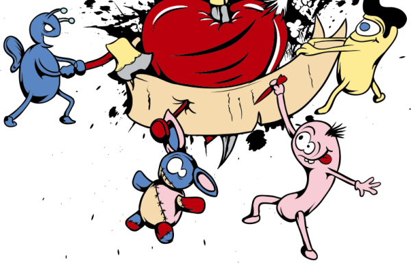 卡通怪兽涂鸦印花图案服装T恤裁片烫图印花花型素材