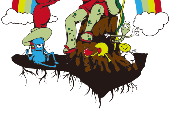 卡通怪兽彩虹云朵免抠图服装T恤裁片烫图印花花型素材