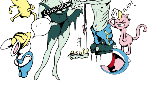 卡通怪兽僵尸免抠图服装T恤裁片烫图印花花型素材