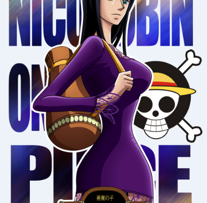 海贼王卡通动漫罗宾免抠图服装T恤裁片烫图印花花型素材