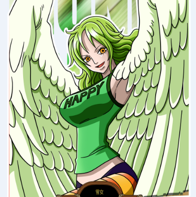 海贼王卡通动漫雪女免抠图服装T恤裁片烫图印花花型素材