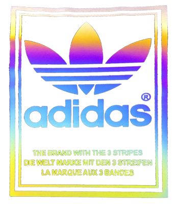 多彩三叶草字母Adidas免抠图服装T恤裁片烫图印花花型素材