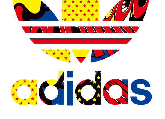 多彩三叶草字母adidas免抠图服装T恤裁片烫图印花花型素材