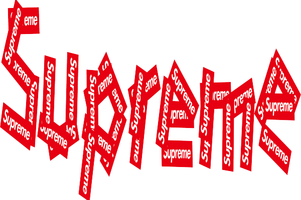 字母Supreme免抠图服装T恤裁片烫图印花花型素材