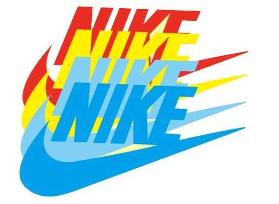 多彩耐克NIKE免抠图服装T恤裁片烫图印花花型素材