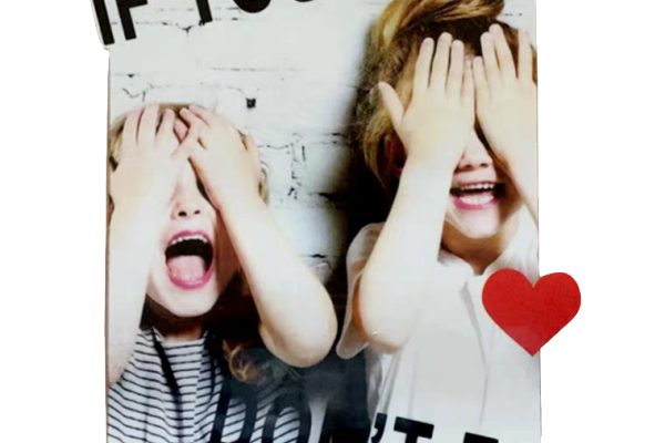 儿童字母爱心免抠图服装T恤裁片烫图印花花型素材