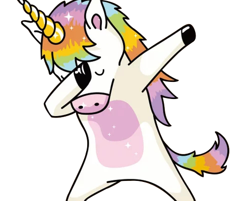 卡通独角兽免抠图服装T恤裁片烫图印花花型素材