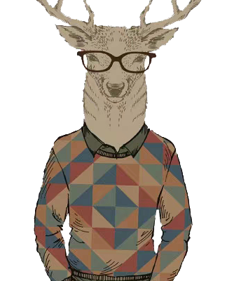 动物卡通麋鹿免抠图服装T恤裁片烫图印花花型素材