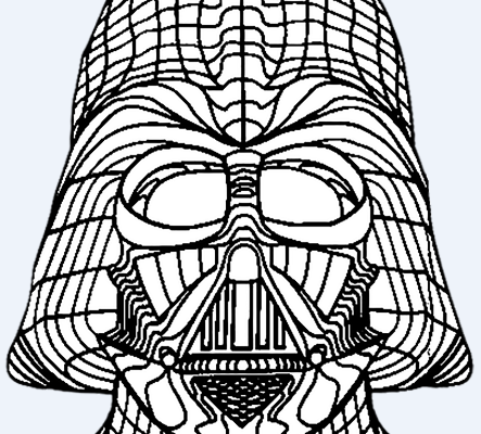 几何线条黑武士免抠图服装T恤裁片烫图印花花型素材