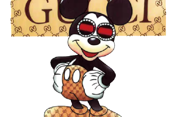 米奇字母GUCCI免抠图服装T恤裁片烫图印花花型素材